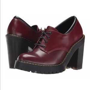 Dr Martens Salome red maroon heeled boots